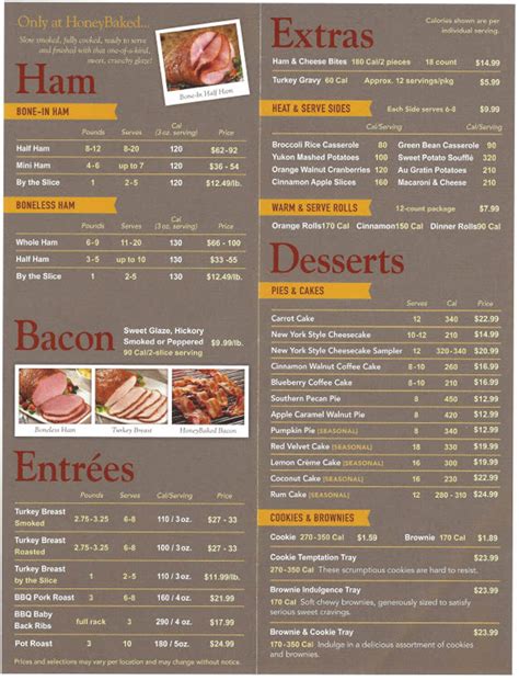 honeybaked ham bakersfield|HoneyBaked Ham menu